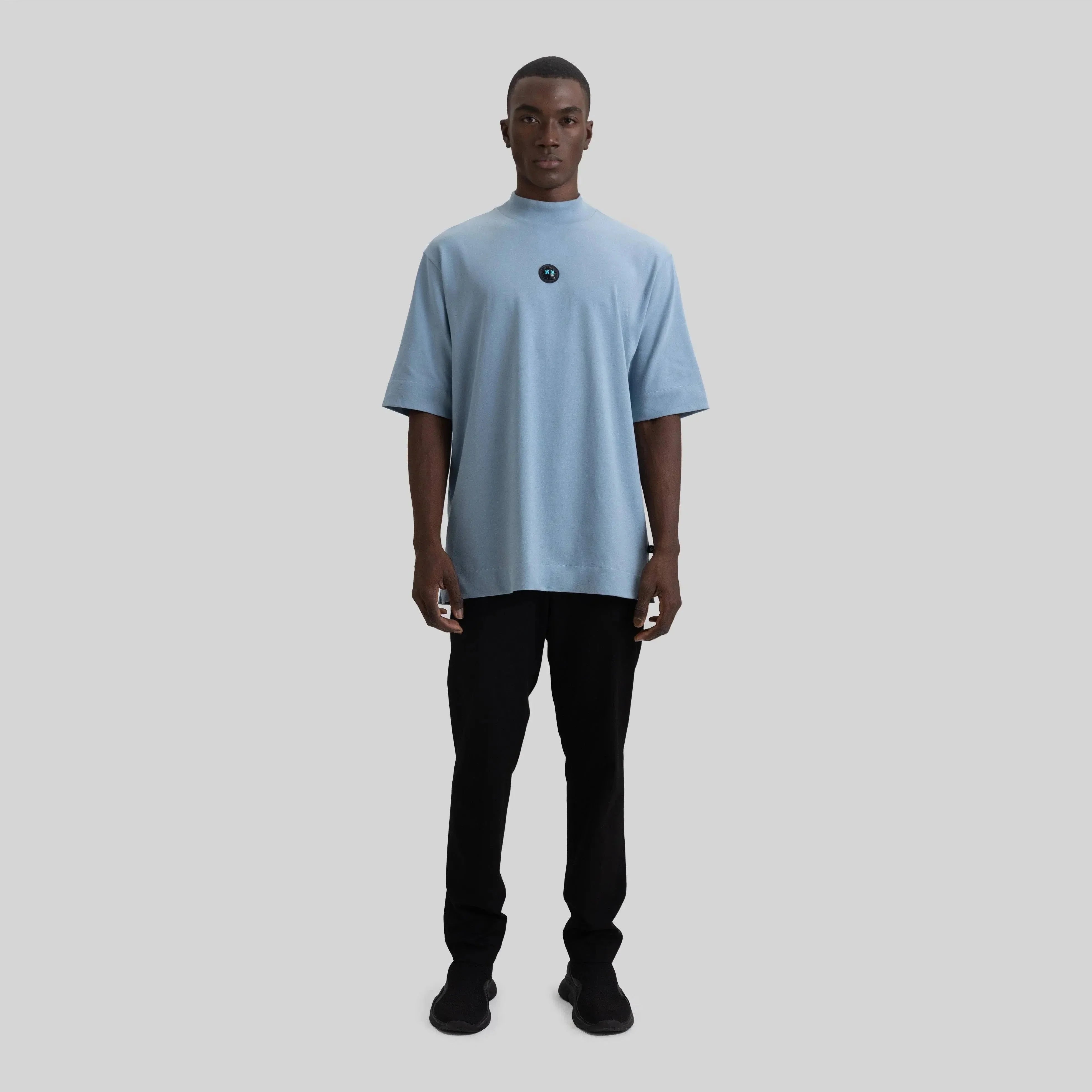 BARCHETTA T-SHIRT OVERSIZE FADED DENIM - Monastery