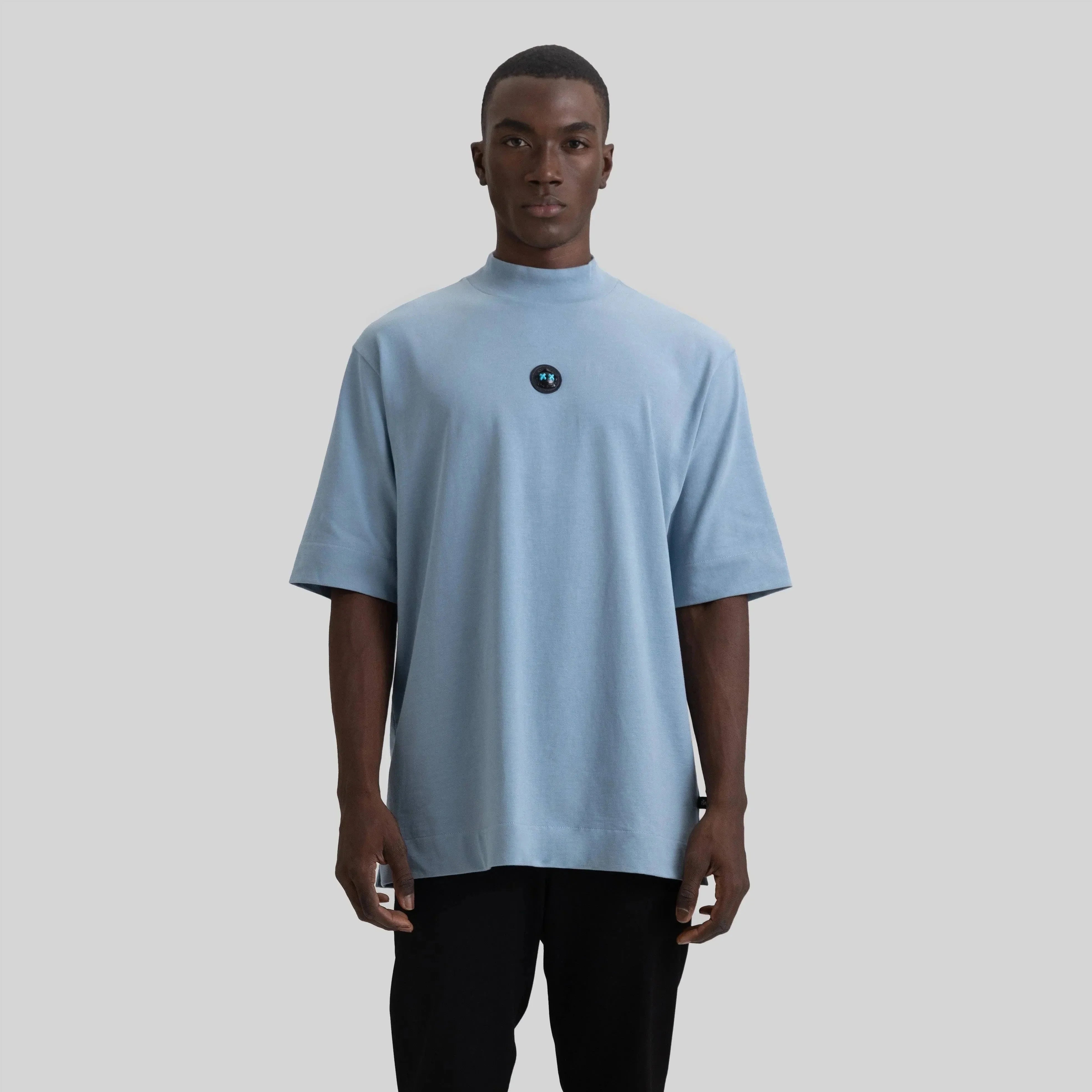 BARCHETTA T-SHIRT OVERSIZE FADED DENIM - Monastery