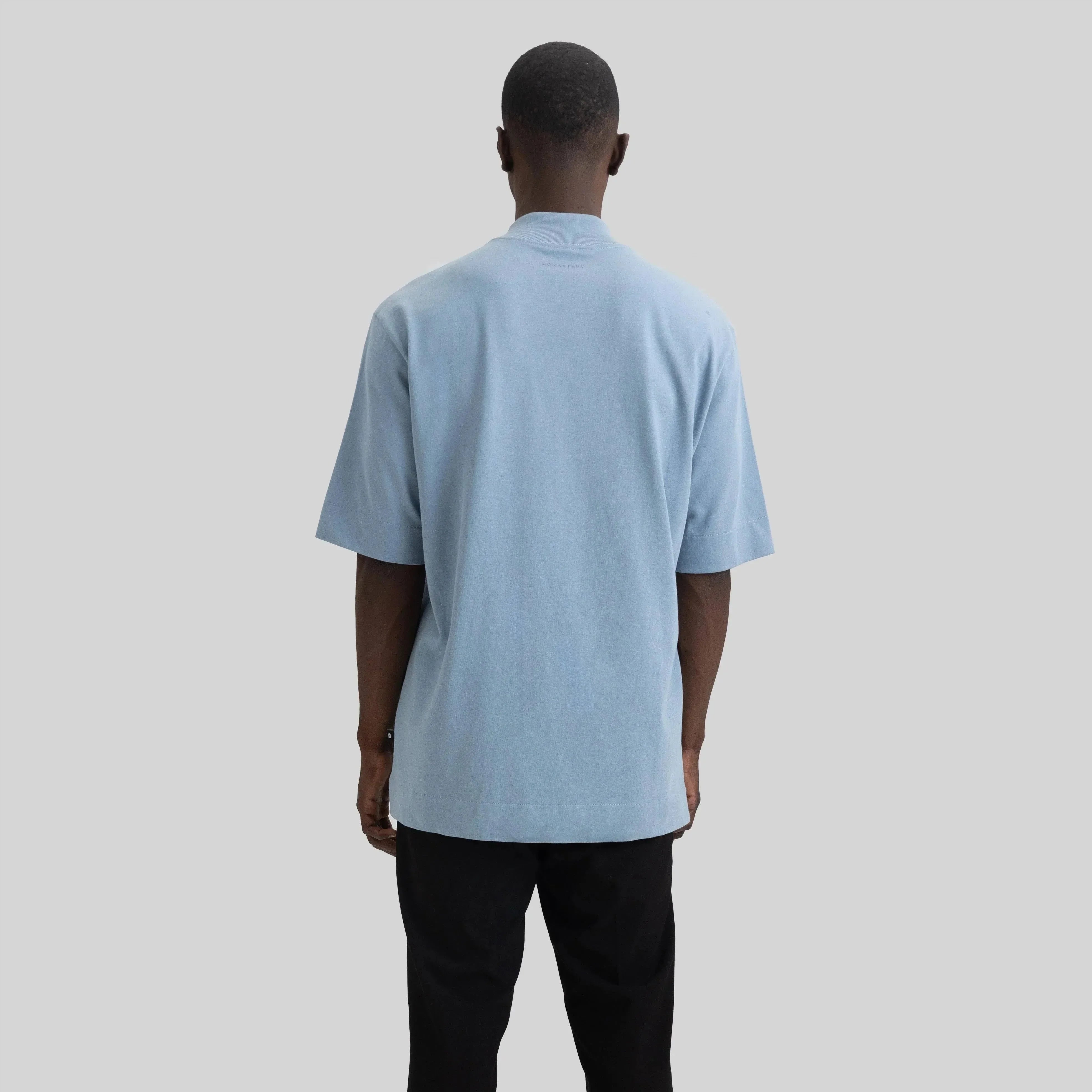 BARCHETTA T-SHIRT OVERSIZE FADED DENIM - Monastery