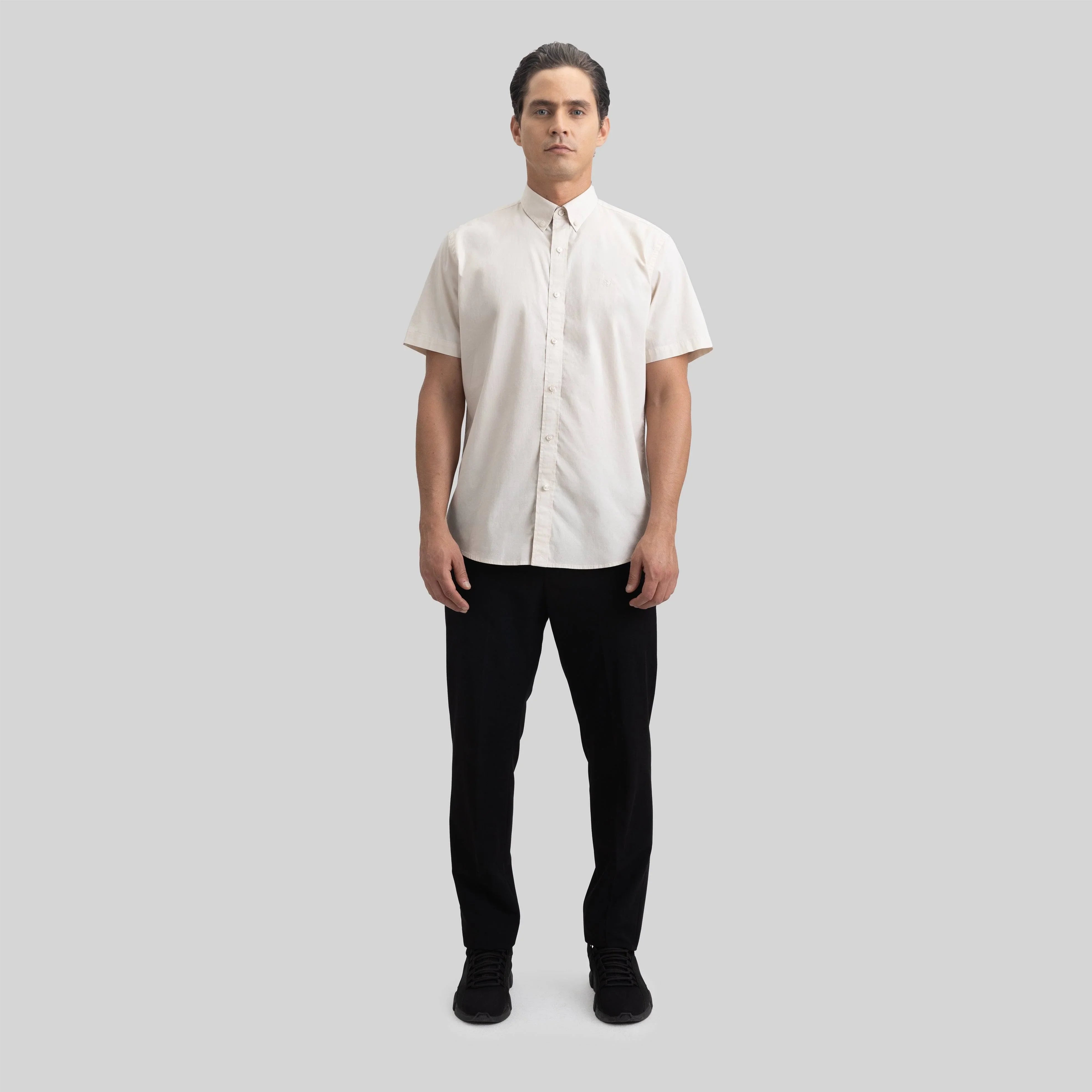 ASTON SHIRT SPORT SHORT SLEEVE MOONBEAM - Monastery