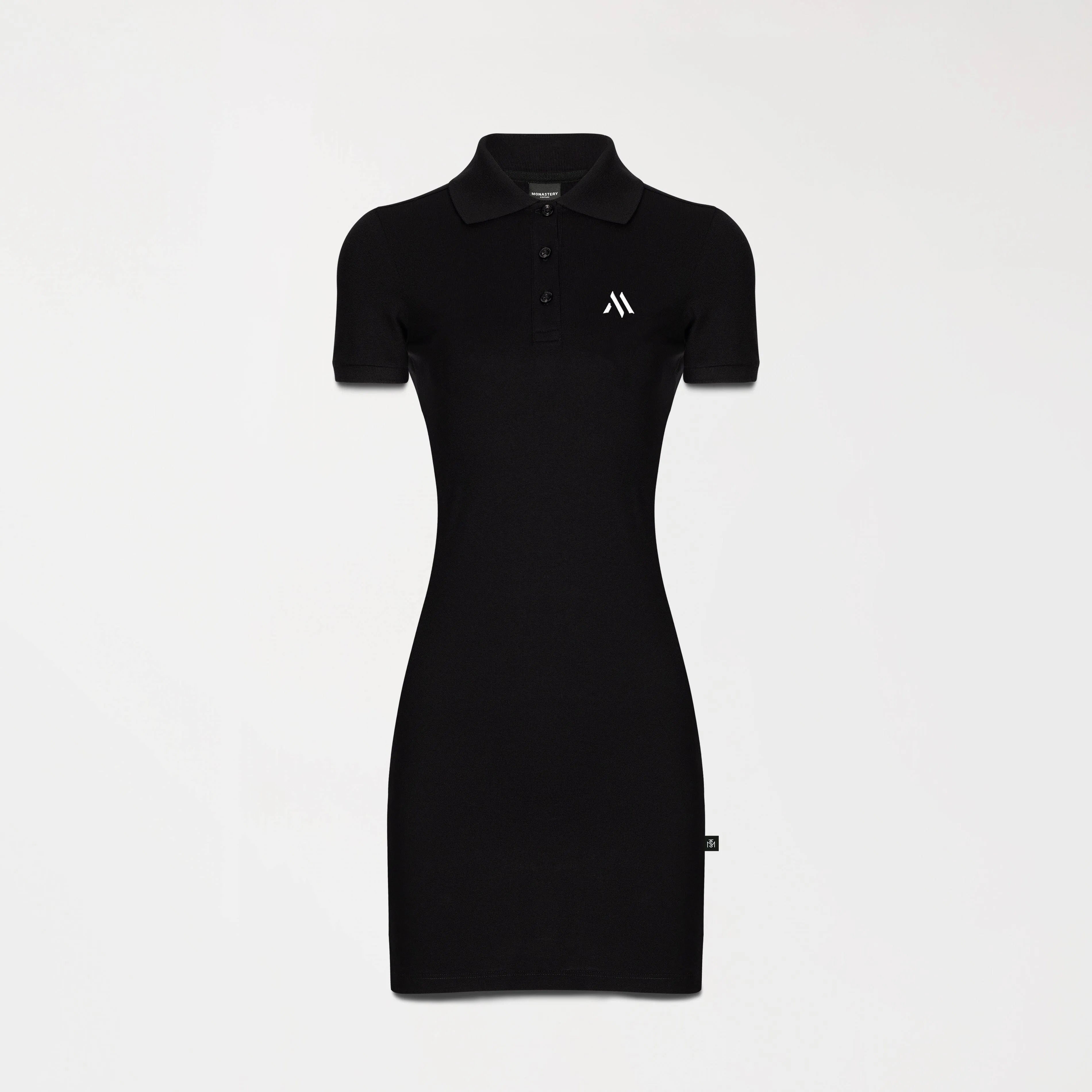 VESTIDO POLO NEGRO FRENTE - MONASTERY