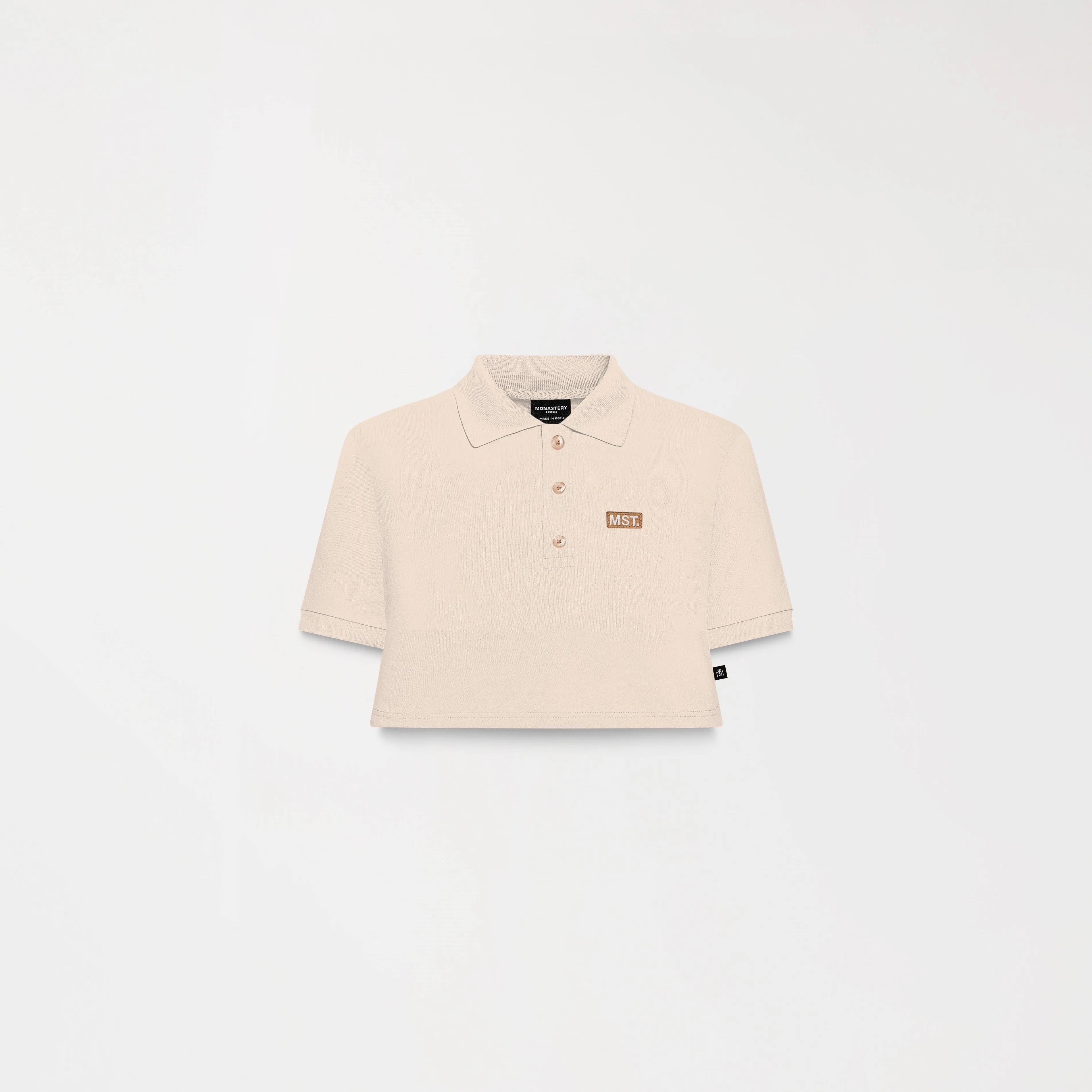 CAMISETA CORTA SUTTON BEIGE FRENTE - MONASTERY