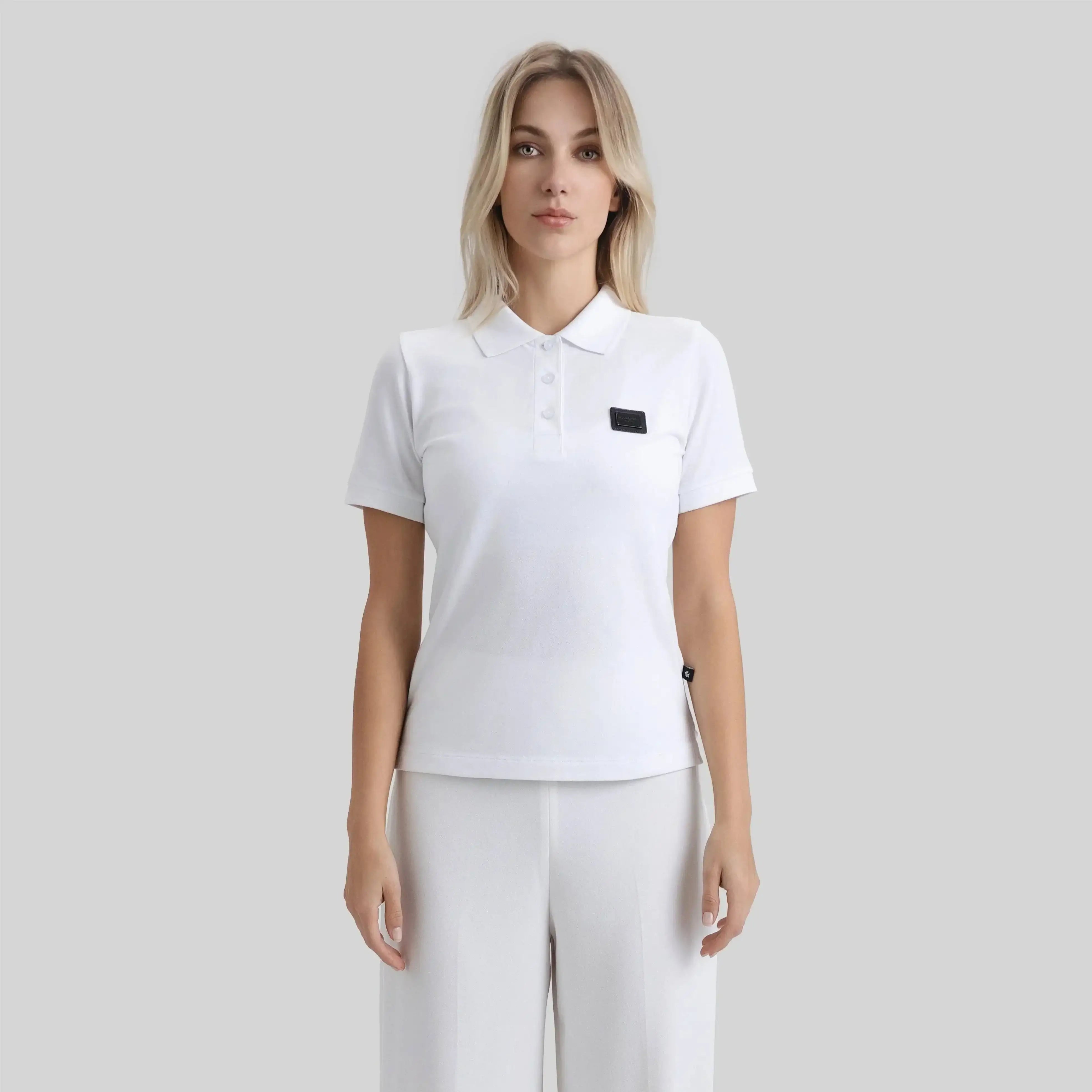 SUZUKA T-SHIRT POLO WOMEN WHITE - Monastery