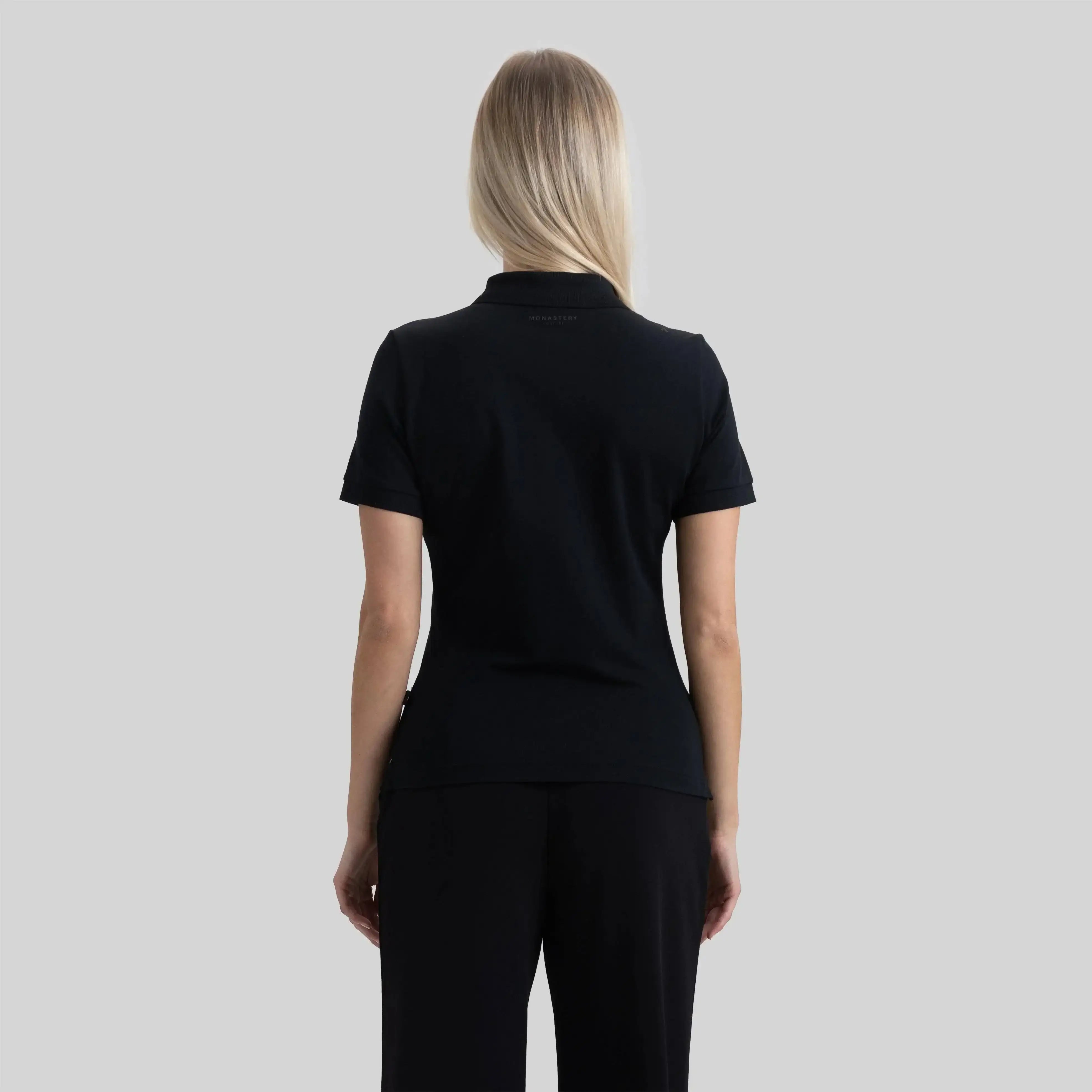 SUZUKA T-SHIRT POLO WOMEN BLACK - Monastery