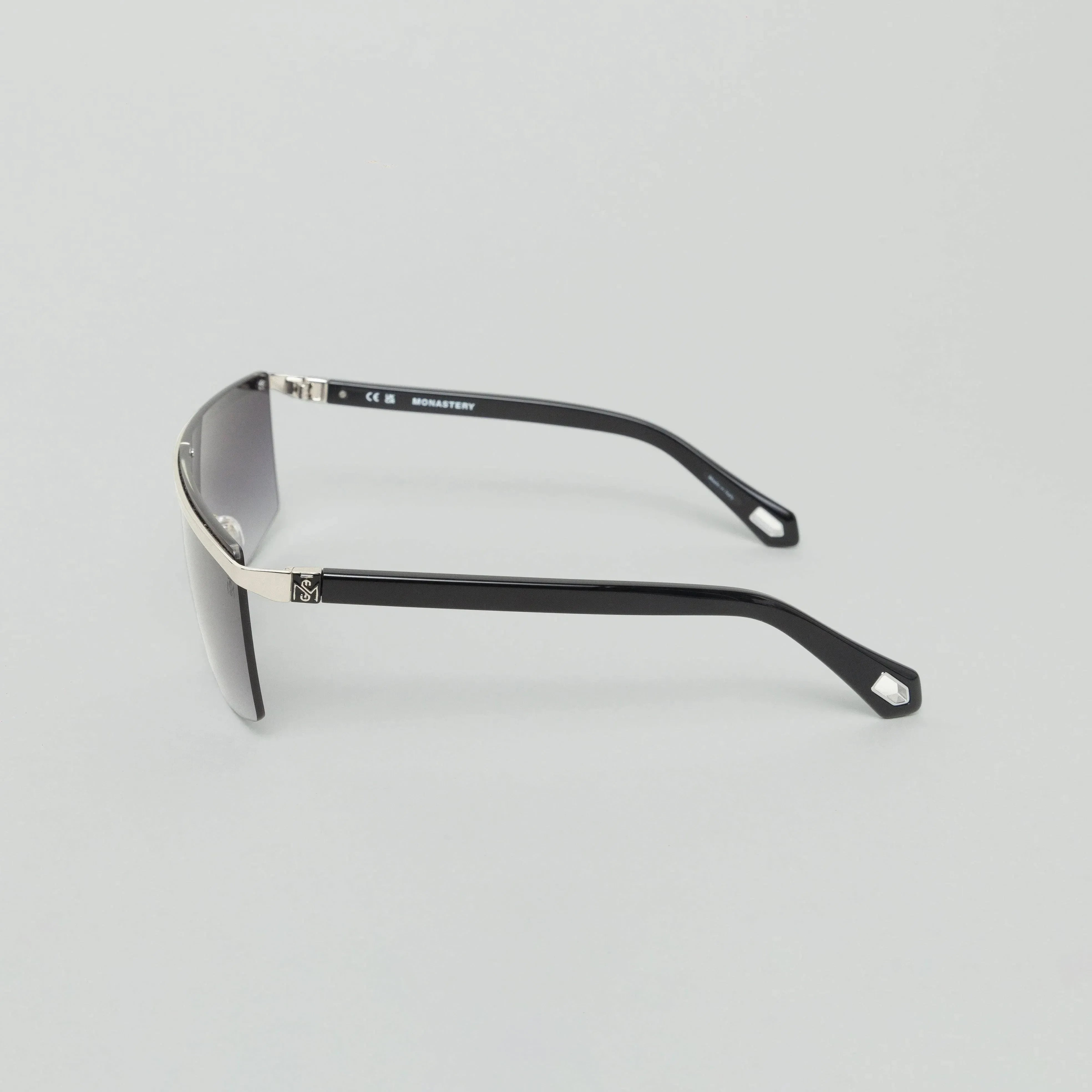 ADEI SUNGLASSES SHINY SILVER/BLACK GRADIENT GREY - Monastery
