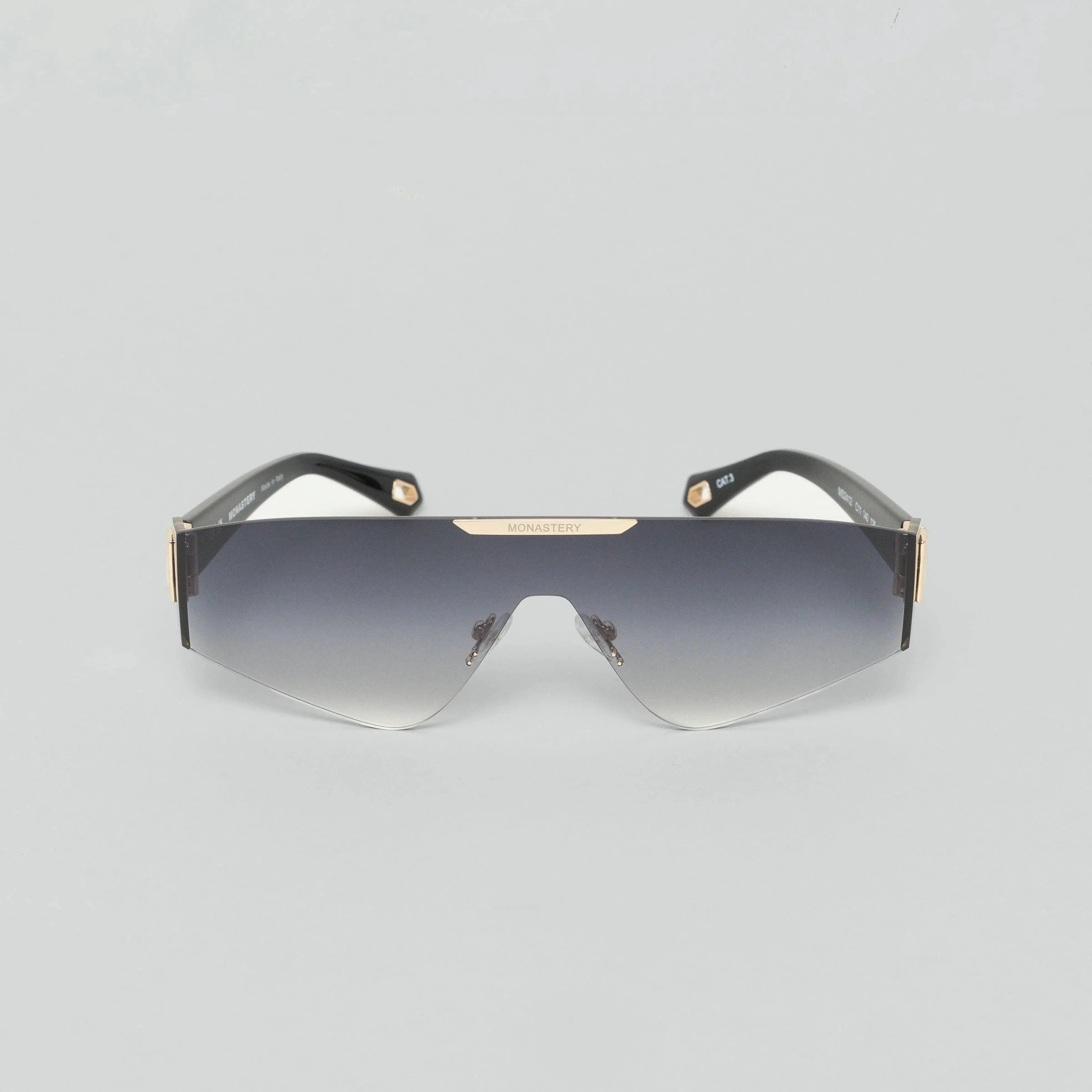 MSS2412-C11-136 LAIN SUNGLASSES MEN SHINY GOLD BLACK GRADIENT GREY - Monastery