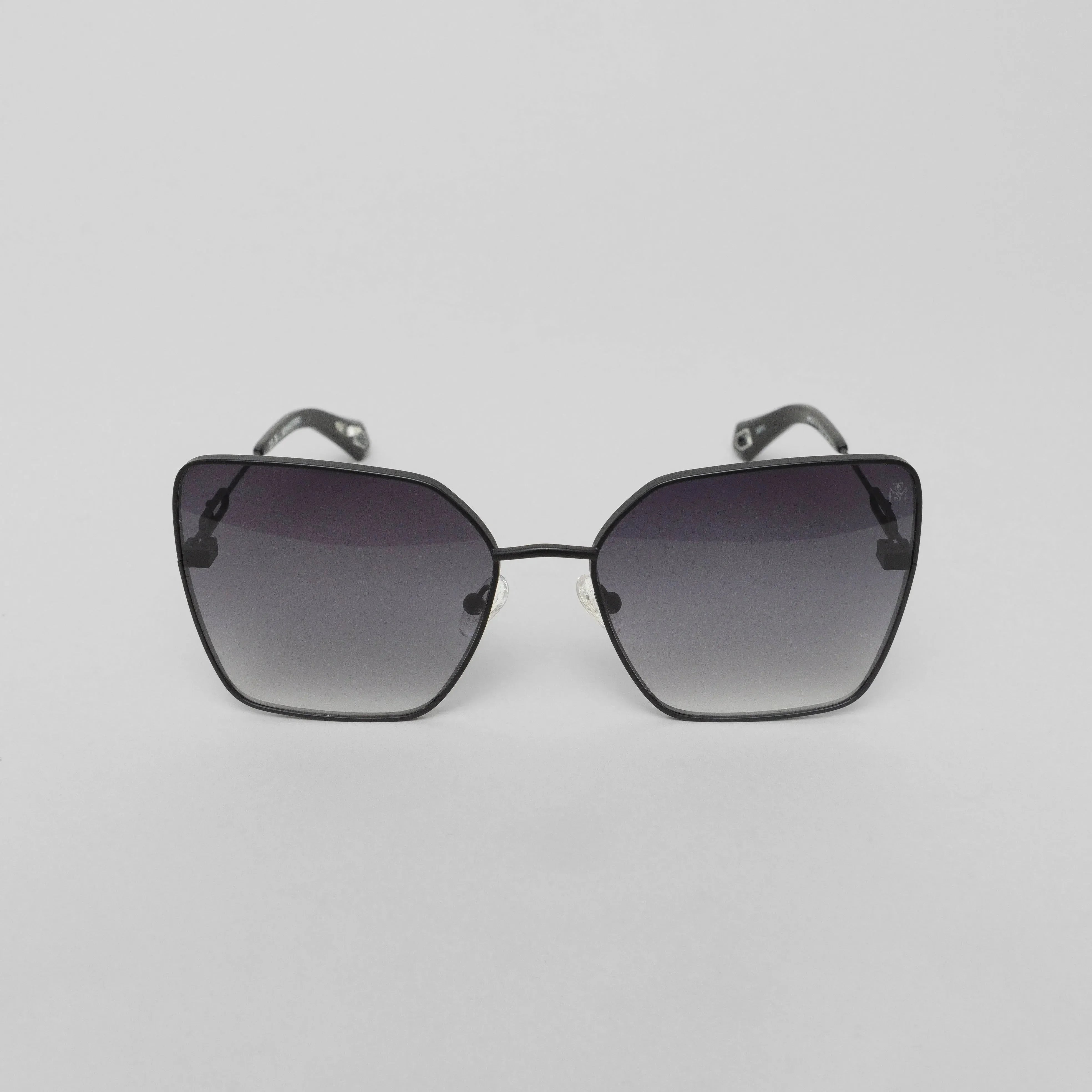 MALEN SUNGLASSES WOMEN SATIN BLACK BLACK GRADIENT GREY - Monastery