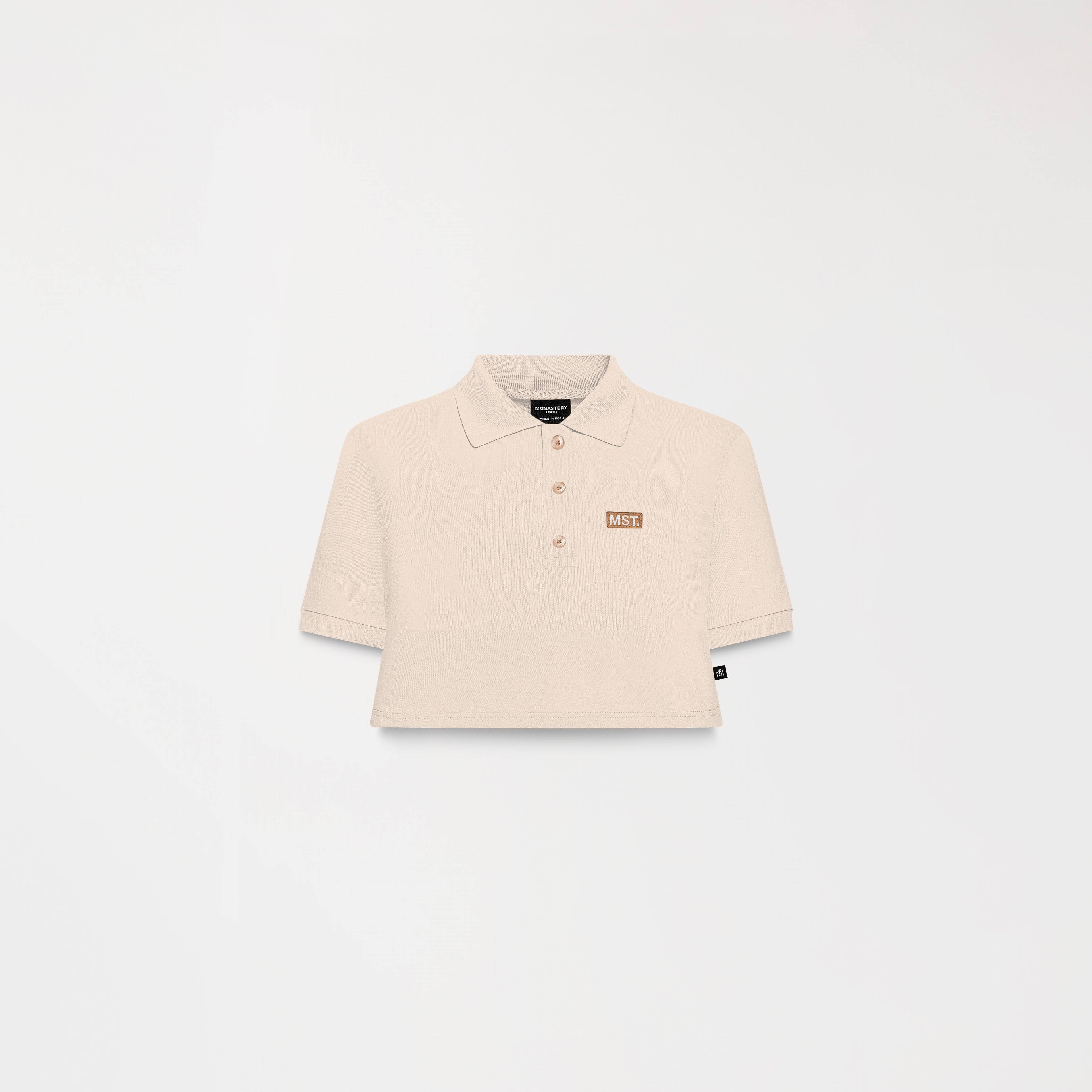 CAMISETA CORTA SUTTON BEIGE FRENTE - MONASTERY