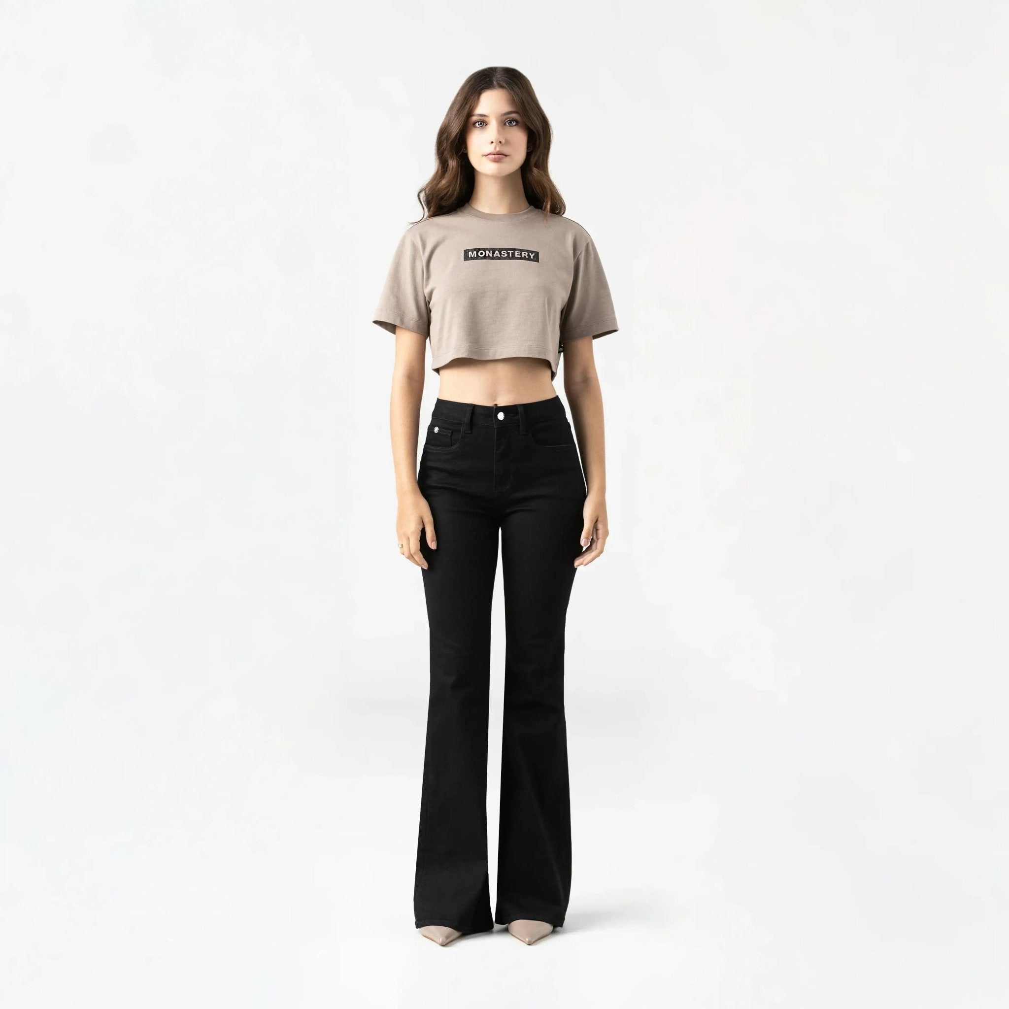 LEIRE CROP TOP WOMEN TAUPE GRAY - Monastery | Tienda Oficial Colombia