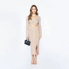 SOSIE KNITTED SET WOMEN WARM TAUPE - Monastery | Tienda Oficial Colombia